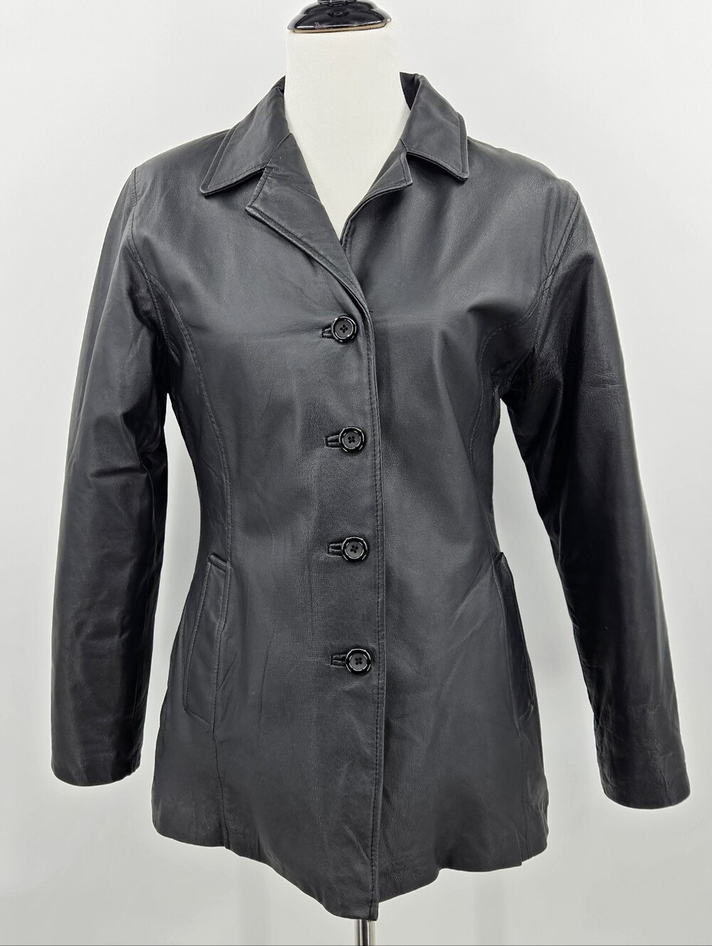 Vintage Leather Blazer Jacket 90s Y2k M